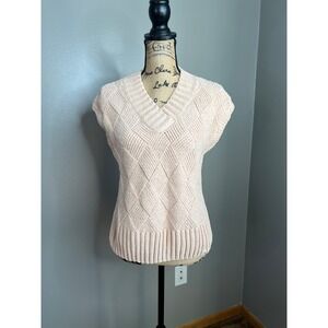 Kendall + Kylie cream sweater vest small soft preppy casual office